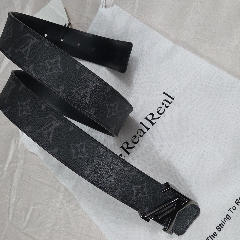 Reversible Louis Vuitton Eclipse Monogram Lv Belt… - image 6